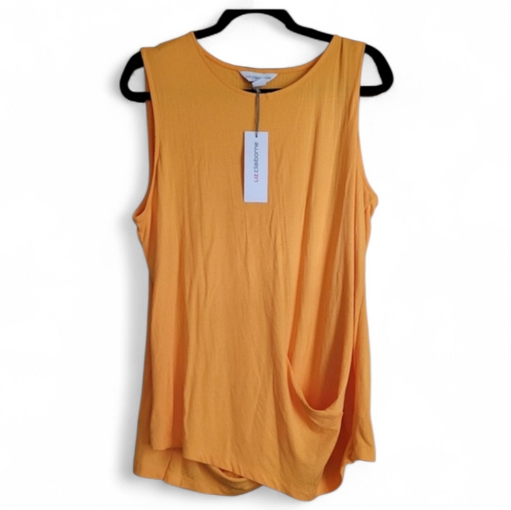 Claiborne Gold Asymmetrical Sleeveless Tank Top #16